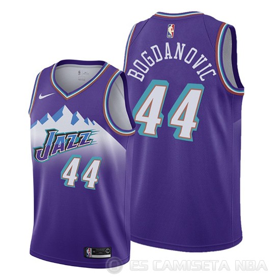 Camiseta Bojan Bogdanovic #44 Utah Jazz Hardwood Classics 2019-20 Violeta - Haga un click en la imagen para cerrar